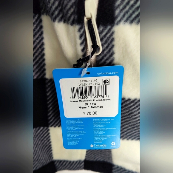 Columbia Men's Steens Mountain Printed Fleece Jacket, Size XL, Chalk Check Print - Picture 5 of 11